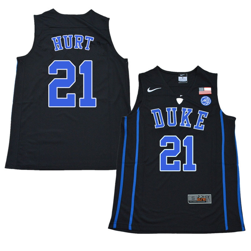 Men #21 Matthew Hurt Duke Blue Devils College Basketball Jerseys Sale-Black - Click Image to Close